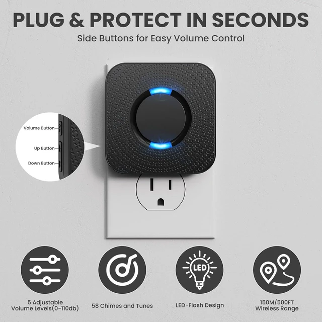 Alt view image 2 of 7 - Wireless Motion Sensor LED Light - Motion Detector Alarm Chime Door Sensor