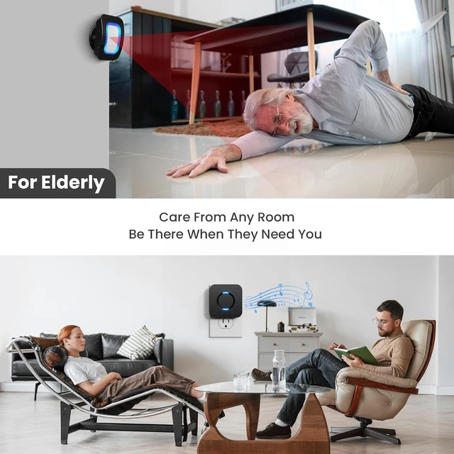 Alt view image 4 of 7 - Wireless Motion Sensor LED Light - Motion Detector Alarm Chime Door Sensor