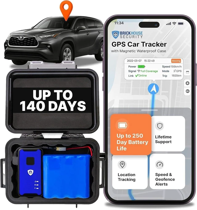 Main image of Hidden GPS Car Tracker for Vehicles, 140-Day Long Lasting Battery LTE Tracking Device with Magnetic Case & Extended Battery, Subscription Required