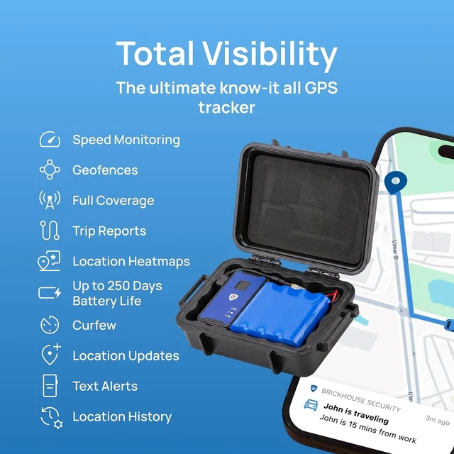Alt view image 6 of 7 - Hidden GPS Car Tracker for Vehicles, 140-Day Long Lasting Battery LTE Tracking Device with Magnetic Case & Extended Battery, Subscription Required
