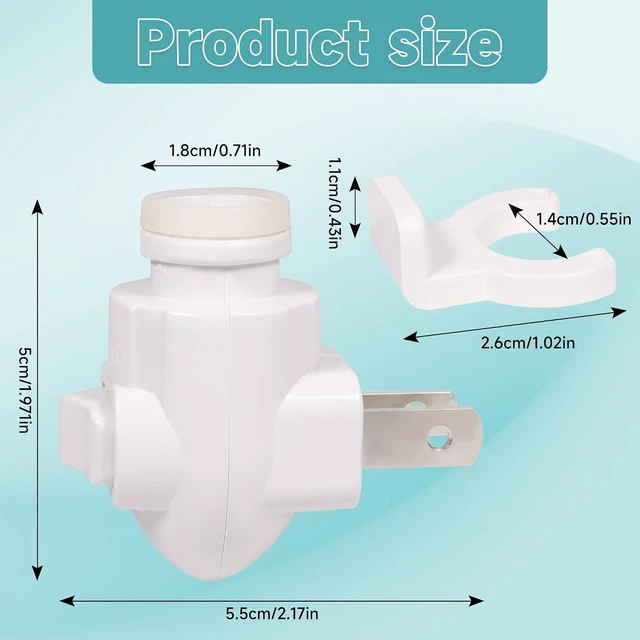 Alt view image 2 of 6 - Plug-In Night Light Module Base Socket with On/Off Switch & Shade Mounting Clip for Your Decorative Night Light (20-Pack)