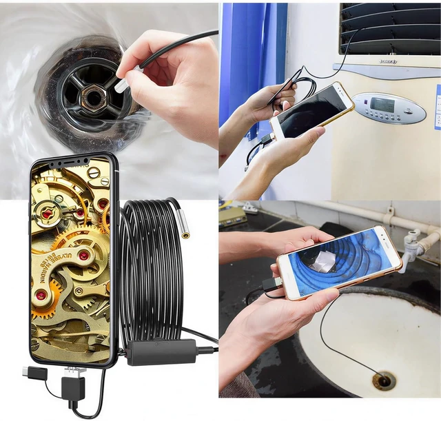Alt view image 2 of 6 - 3-in-1 Endoscope Borescope Snake Camera Type-C USB Endoscope for Android Phone, 3.9mm Lens Inspection, 1280x720 Video Inspection Camera (5M)