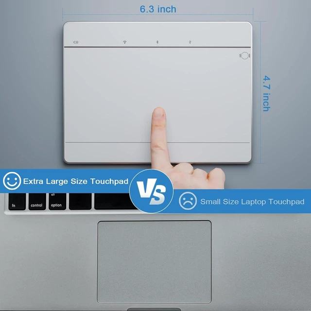 Alt view image 4 of 7 - High-Precision Wireless Bluetooth Trackpad with Multi-Gesture Control, 3 Connection Modes for Windows 10/11 PC, Laptop & Computer