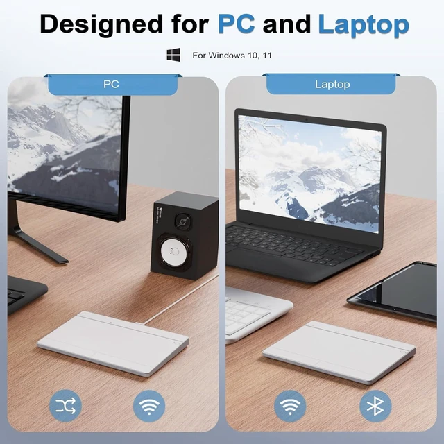Alt view image 2 of 7 - High-Precision Wireless Bluetooth Trackpad with Multi-Gesture Control, 3 Connection Modes for Windows 10/11 PC, Laptop & Computer