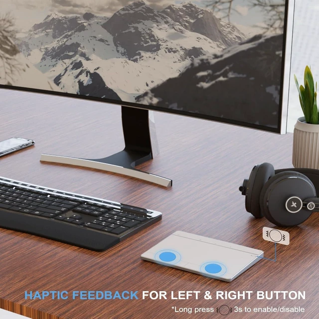 Alt view image 6 of 7 - High-Precision Wireless Bluetooth Trackpad with Multi-Gesture Control, 3 Connection Modes for Windows 10/11 PC, Laptop & Computer