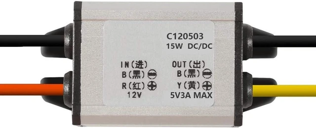 Alt view image 2 of 6 - 10Pcs 12V to 5V DC Converter, Car Power Voltage | Waterproof DC 6.3-22V Step Down to 5V 3A 15W Buck Converter for Vehicle, Car & Truck
