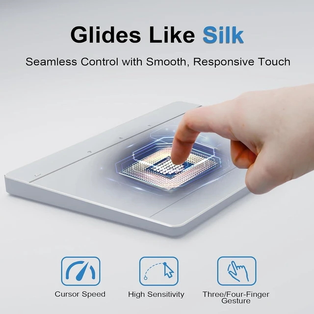 Alt view image 7 of 7 - High-Precision Wireless Bluetooth Trackpad with Multi-Gesture Control, 3 Connection Modes for Windows 10/11 PC, Laptop & Computer