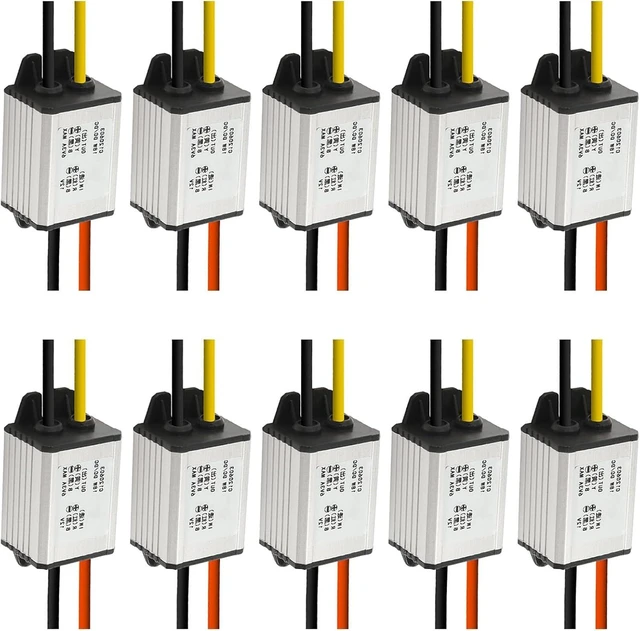 Main image of 10Pcs 12V to 5V DC Converter, Car Power Voltage | Waterproof DC 6.3-22V Step Down to 5V 3A 15W Buck Converter for Vehicle, Car & Truck
