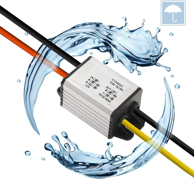 Alt view image 5 of 6 - 10Pcs 12V to 5V DC Converter, Car Power Voltage | Waterproof DC 6.3-22V Step Down to 5V 3A 15W Buck Converter for Vehicle, Car & Truck