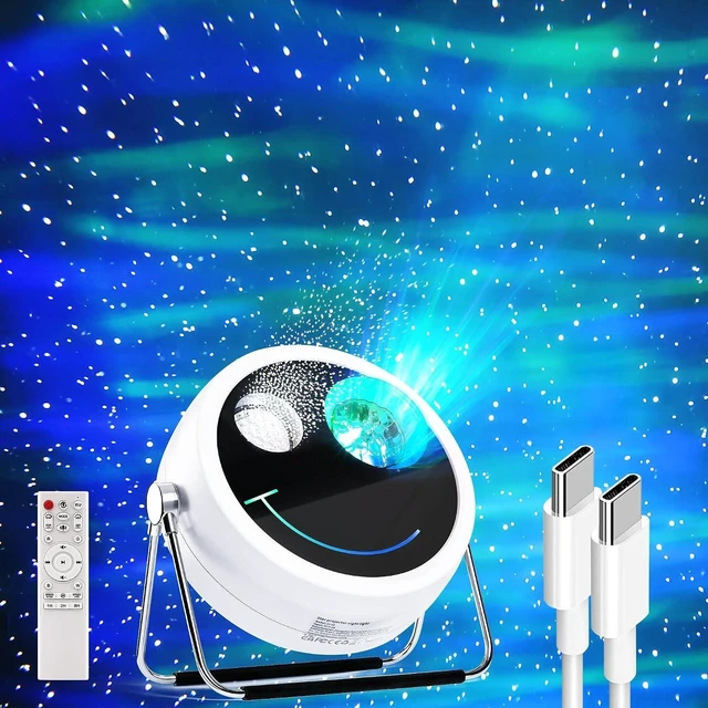 Main image of Star Projector Galaxy Light USB-C White Starry Projector with PD Power Supply, Bluetooth Speaker & White Noise Aurora Light for Bedroom Home Party