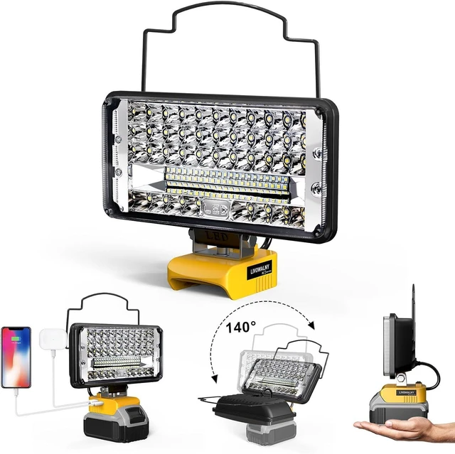 Main image of DeWalt 20V Compatible LED Work Light 14800LM 148W Cordless Flood Light, 7" Wide Beam, USB & Type-C Charging, 140° Adjustable Head (Tool Only)