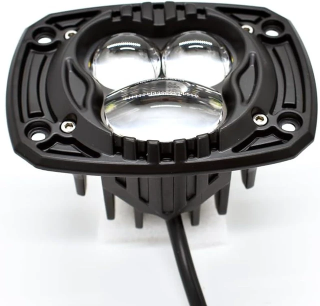 Alt view image 5 of 6 - 4" Flush Mount Offroad Fog Light Pod, Amber | Surface Mount 8D Square Spot Lamp, Bumper Light Bar, Work & Reversing Light for Truck, ATV & UTV