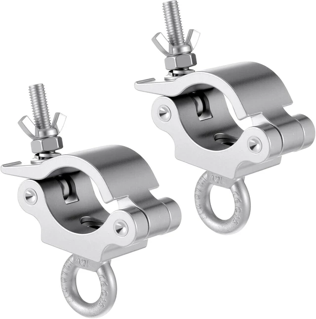 Main image of 2-Pack Heavy-Duty 2-Inch Truss Clamps with Eye Bolt For 48-51mm Truss Tube/Pipe, Aluminum Stage Light Clamps for LED Video Walls & Lighting Mounting