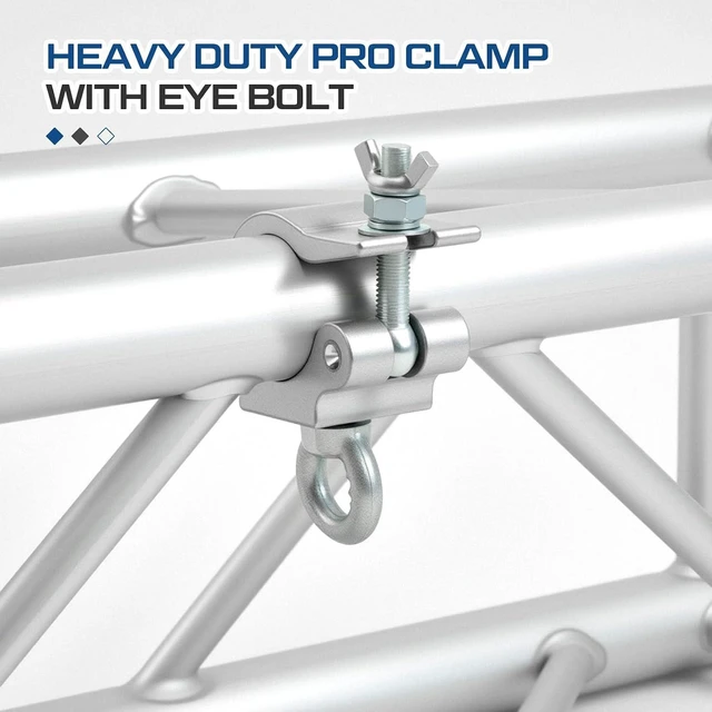 Alt view image 4 of 7 - 2-Pack Heavy-Duty 2-Inch Truss Clamps with Eye Bolt For 48-51mm Truss Tube/Pipe, Aluminum Stage Light Clamps for LED Video Walls & Lighting Mounting