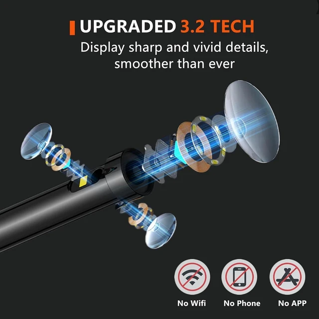 Alt view image 3 of 7 - Triple Lens 1920P HD Endoscope Camera with Light & 4.3" IPS Screen, IP67 Waterproof Snake Inspection Camera for Auto Mechanic & Plumbing, Gift for Men