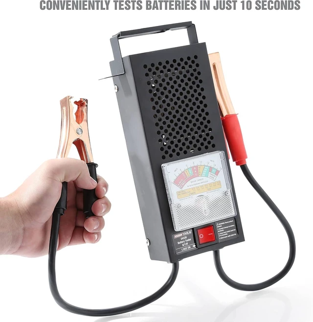 Alt view image 7 of 7 - 24338 12V Automotive Battery Load Tester, Easy-to-Read Car Battery Tester with Heavy Duty Clamps & Shock Resistant Meter, Sturdy Steel Case