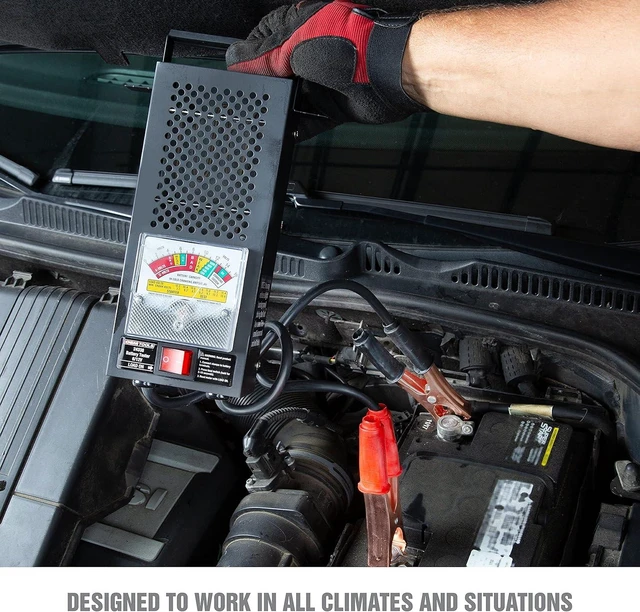 Alt view image 5 of 7 - 24338 12V Automotive Battery Load Tester, Easy-to-Read Car Battery Tester with Heavy Duty Clamps & Shock Resistant Meter, Sturdy Steel Case