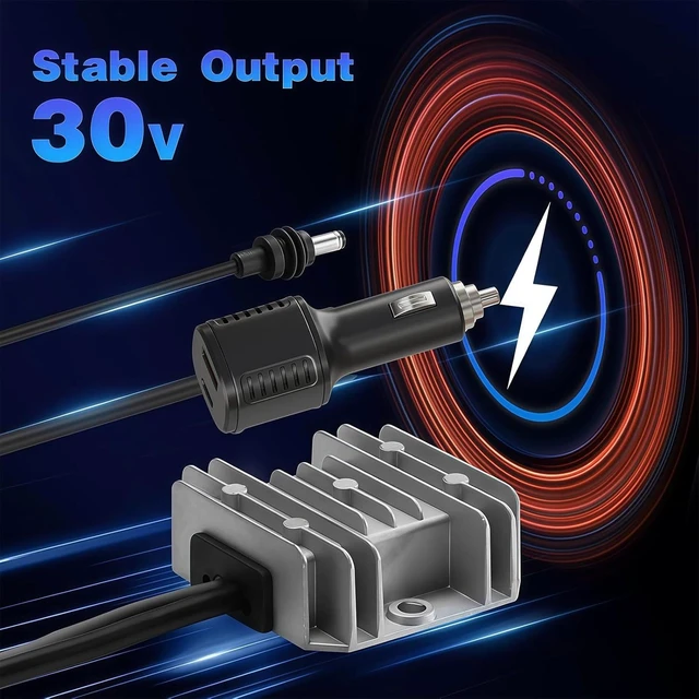 Alt view image 4 of 7 - Starlink Mini Car Adapter - 9.84FT Car Charger 12/24V Step Up to 30V 3.5A DC Cable, Digital Display Cigarette Lighter Adapter for Trucks, RV, Ships