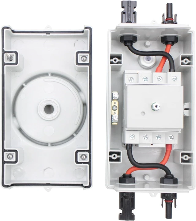 Alt view image 2 of 6 - HXH Solar DC Disconnect Switch 2-in-2-out 1000V IP66 Isolator, Versatile for Home, RV, Boat & Commercial Solar, On/Off-Grid