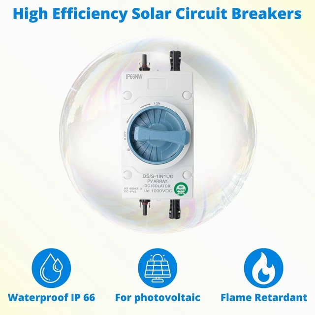 Alt view image 3 of 6 - HXH Solar DC Disconnect Switch 2-in-2-out 1000V IP66 Isolator, Versatile for Home, RV, Boat & Commercial Solar, On/Off-Grid