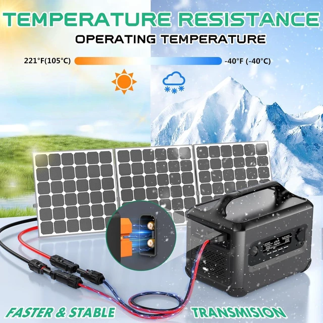 Alt view image 7 of 7 - Solar Panel to XT60i Extension Cable 10AWG, 20FT Solar to XT60i Charging Cable for Portable Power Station, Available 3 10 15 25 30 40 50FT