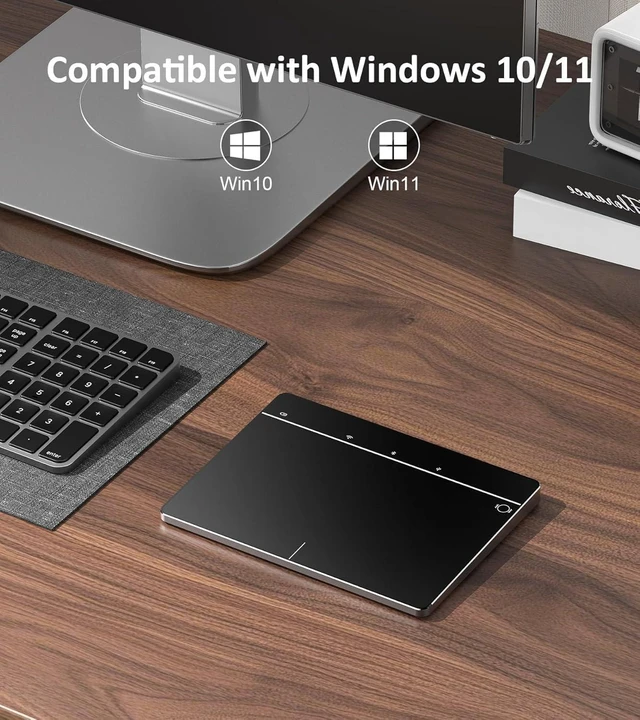 Alt view image 2 of 7 - Portable Wireless Bluetooth Trackpad for Windows 10 & 11, 3-in-1 Connectivity, High Precision Multi-Touch Gesture Control for PC & Laptop (Black)