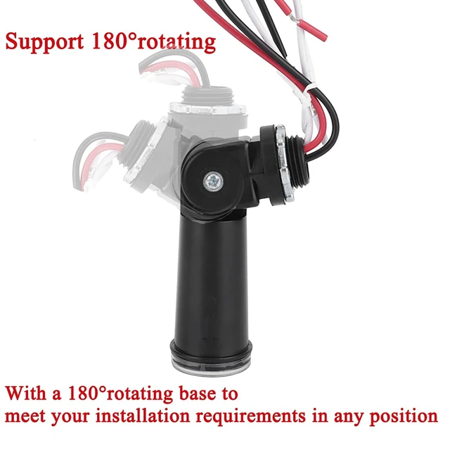 Alt view image 4 of 5 - 5 Pack 120V AC Outdoor Photocell Sensor Dusk to Dawn Swivel-Mount Conduit Light Control, IP65 Waterproof for LED Post Light, Wall Pack & Porch Lights