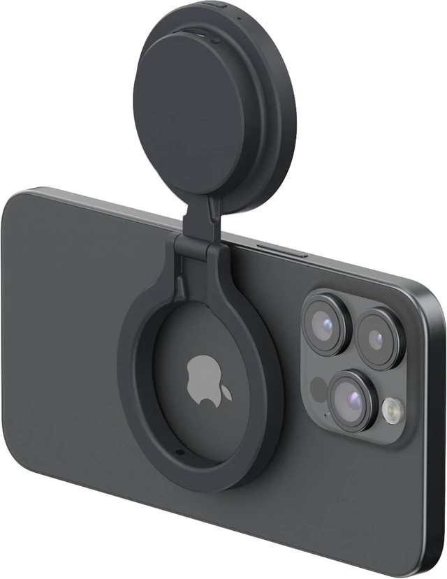 Alt view image 3 of 3 - SnapPocket LED Selfie Ring Light, Magnetic Mount with Built-in Battery, 4 Brightness, Midnight