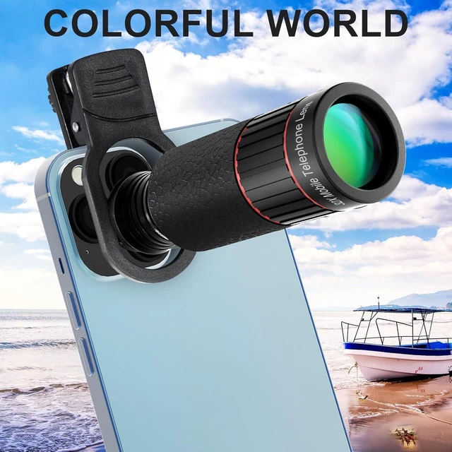 Alt view image 5 of 7 - 32X Telephoto Phone Camera Lens, 2025 New Mobile Zoom Cellphone Lens for iPhone & Android with Phone Clip for Picture Video Taking (Black)