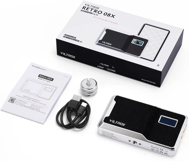 Alt view image 4 of 7 - 6000mAh On-Camera LED Light - APP Control RGB Video Light, All-Metal Portable LED Photography Lighting Panel for Video Recording (Retro 08X)