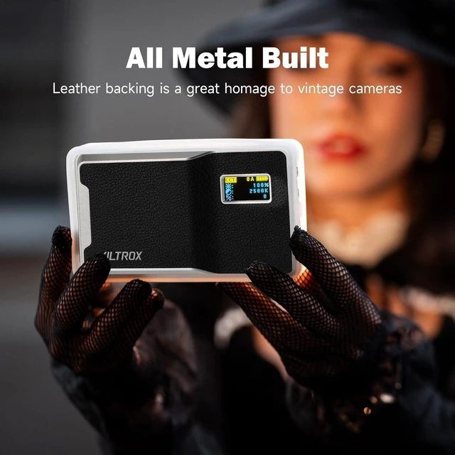 Alt view image 5 of 7 - 6000mAh On-Camera LED Light - APP Control RGB Video Light, All-Metal Portable LED Photography Lighting Panel for Video Recording (Retro 08X)