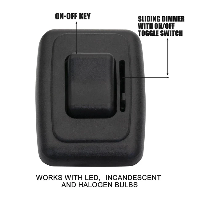 Alt view image 5 of 7 - 12V LED Toggle Light Dimmer Switch for RV, Auto, Truck & Marine, High-Side Dimmer for Dimmable LED & Halogen (Black, 2 Pcs)