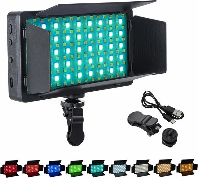 Main image of RGB LED Video Light - Small Camera Light with 135 Beads & 4000mAh Battery, Type-C USB, for Photos, Video Recording, Live Streaming, Zoom Call