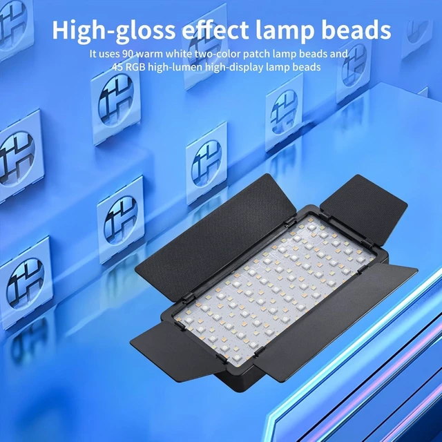 Alt view image 7 of 7 - RGB LED Video Light - Small Camera Light with 135 Beads & 4000mAh Battery, Type-C USB, for Photos, Video Recording, Live Streaming, Zoom Call