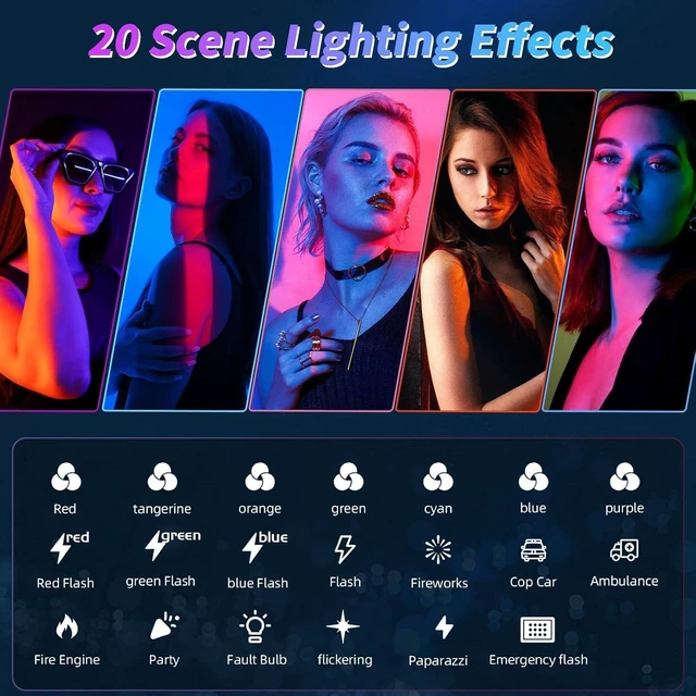Alt view image 6 of 7 - RGB LED Video Light - Small Camera Light with 135 Beads & 4000mAh Battery, Type-C USB, for Photos, Video Recording, Live Streaming, Zoom Call