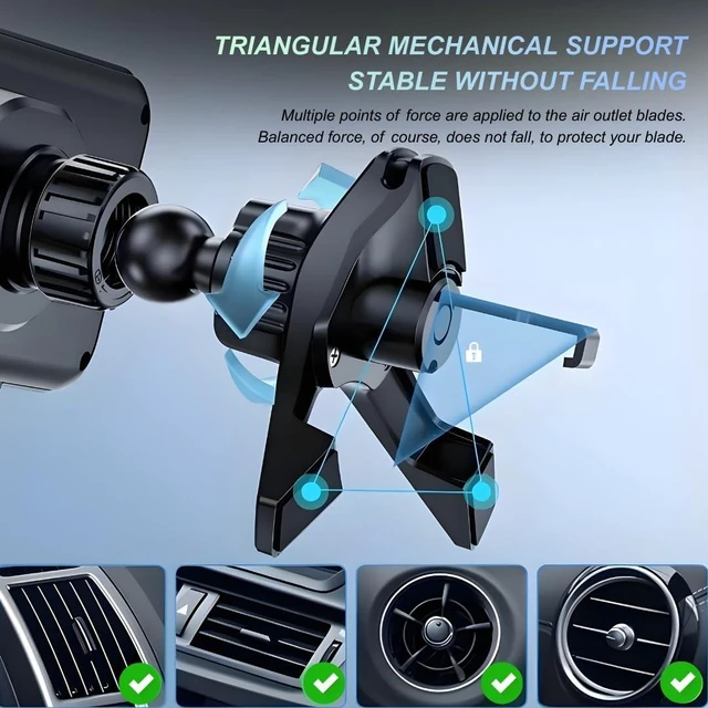 Alt view image 3 of 7 - Smart 2-in-1 Auto-Rotating Phone Holder & Wireless Car Charger, Foldable Car Phone Mount for iPhone, Cell Phone Automobile Charger with Car Vent Mount