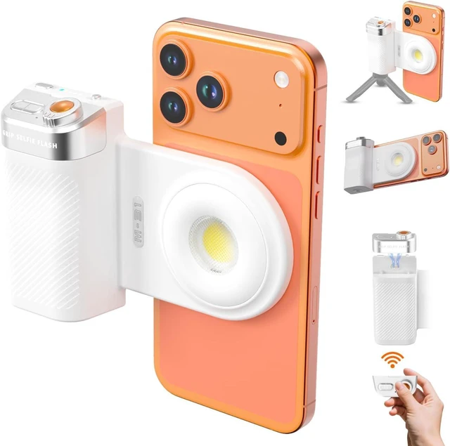 Main image of Magnetic Phone Flash Fill Light with Built-in Handle & Focus Knob Portable LED Light for Phone Photography, Vlog & Live Streaming