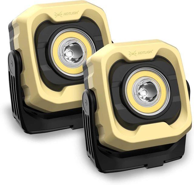 Main image of Magnetic LED Work Light with 4000mAh Battery & IPX4 Waterproof, 360° Rotating Design, Camping Light for Car Repair & Emergency, 2 Pack