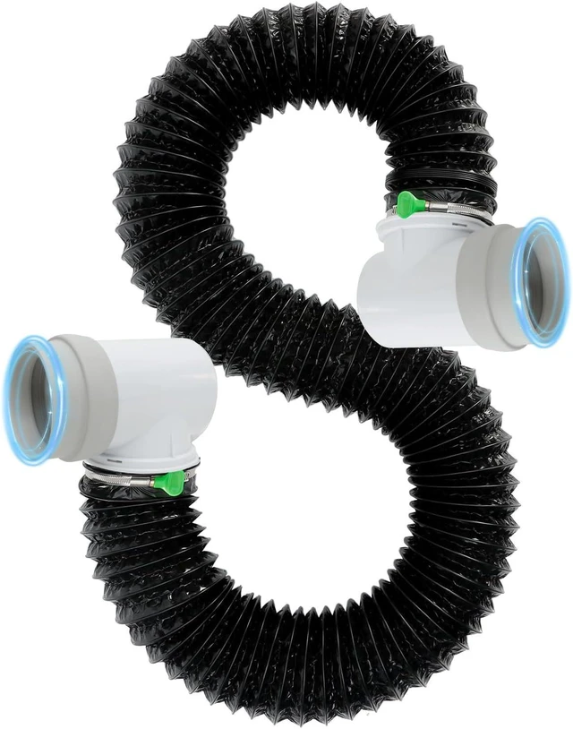 Main image of 4-Inch 10FT Dryer Vent Hose 6-Layer Heavy Duty Flexible Aluminum Duct with Rubber Interface Connector Kit for Tight Space, 90 Degree Dryer Vent Elbow & 2 Key Hose Clamps