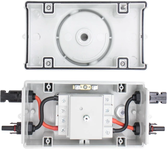 Alt view image 2 of 6 - 1000V 32A DC Solar Disconnect Switch 2-in 2-out IP66 Isolator for Solar Systems, Homes, RVs & Boats, Weatherproof (1000V 2in 2out)