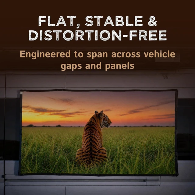 Alt view image 7 of 7 - Magnetic Outdoor Projector Screen Portable HD 16:9 Screen, 1080 Compatible, Foldable Camping White Screen for Van, SUV & Car Outdoor Movies