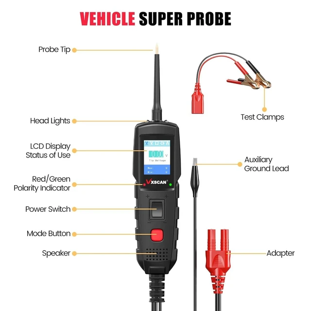 Alt view image 7 of 7 - Automotive Power Circuit Probe Kit Circuit Tester & Breaker Finder Tool, 12/24V Short/Open Breaker Circuit Finder, Wire Tracer & AC/DC Trailer Relay Fuse Test with 20FT Cord