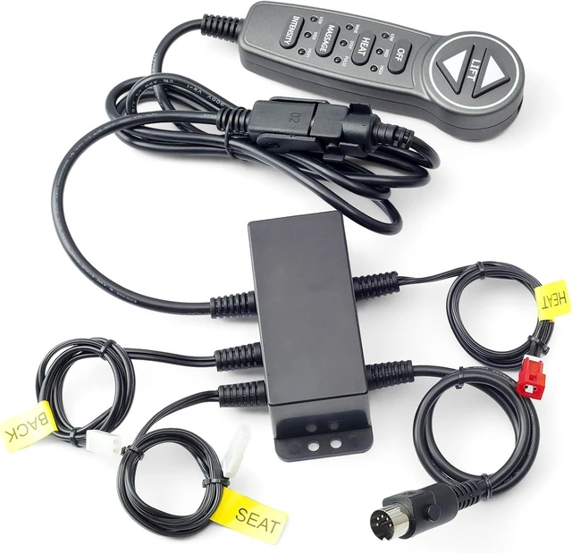 Main image of MLSK55-A1 Lift Chair Hand Control Remote with USB, 6 Function Keys, 5-Pin Male Plug & Junction Box Replacement for Catnapper, Okin, Mulin, Dewert, Limoss & Kaidi