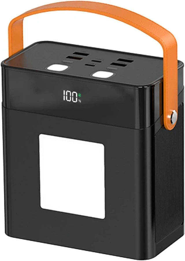 Main image of 100000mah Power Bank Fast Charging Portable Charger with LED Light & Built-in Cables, Rechargeable Power Supply for Cell Phones, Random Color