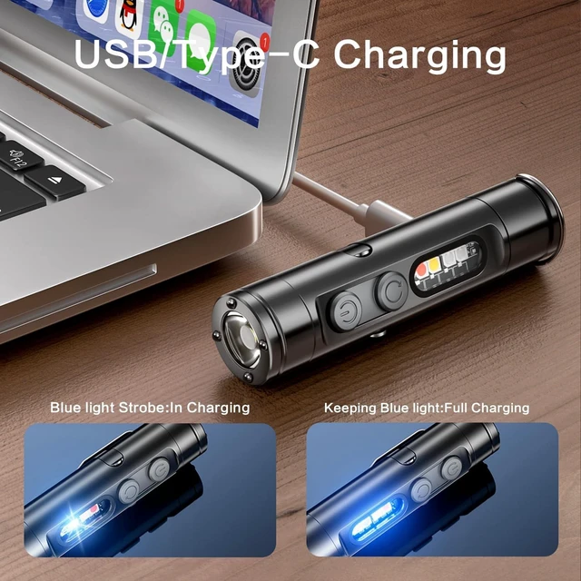 Alt view image 5 of 7 - Taclite Mini K2 Flashlight Ultimate Everyday Micro Tool with COB Light, 6-in-1 Rechargeable Keychain Torch, Side Lights, Strobe, Magnet, Window Breaker & Electric Lighter, EDC Survival Tool