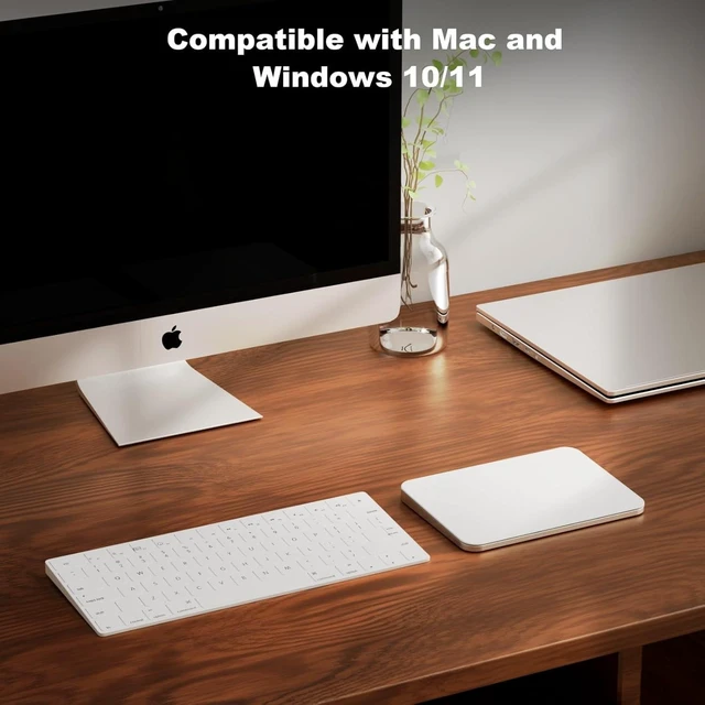 Alt view image 2 of 7 - Rechargeable Wireless Trackpad for Mac & Windows, 7.5" Glass Surface with High Precision Multi-Gesture Control, 2.4G USB for MacBook, iMac, Laptop & PC