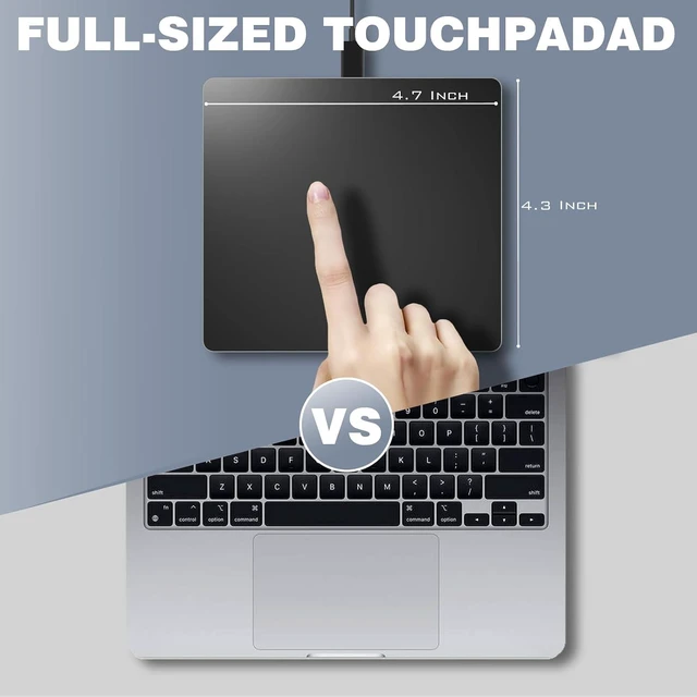 Alt view image 5 of 7 - Ultra-Slim Aluminum Wired Touchpad with Large Glide Surface for Windows 10/11, Portable Trackpad with USB-C Nylon Cable for Laptop & Desktop