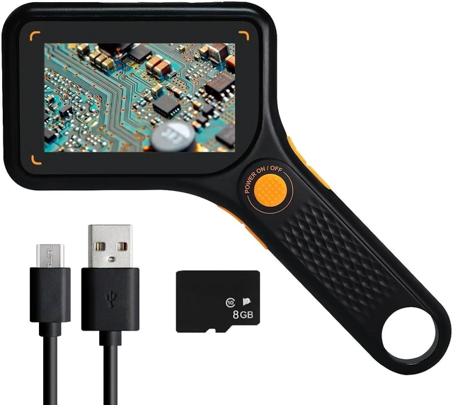 Main image of Handheld Digital Microscope 500X with 3.0" IPS Screen, Autofocus, 8GB TF Card, Portable USB Coin Magnifier with 8 LED Lights for Photo & Video, Windows/MacOS Recording & Transmission