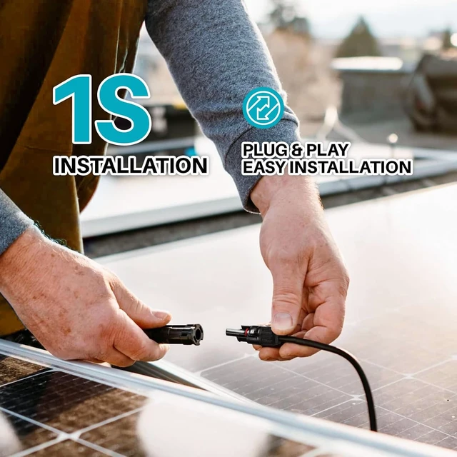 Alt view image 7 of 7 - 2 Pack 2-to-8 Y-Branch Solar Panel Connectors Tool-Free Waterproof Parallel Adapter for 4 Solar Panels, Solar Cable Extension (2Y8, 2PCS)