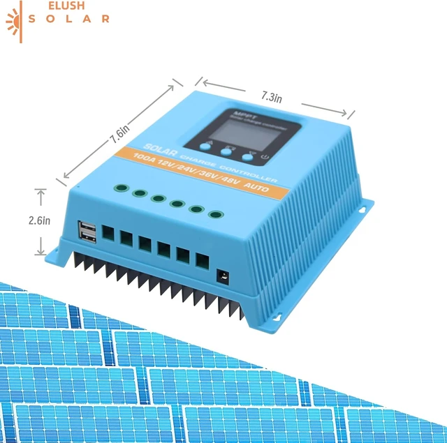Alt view image 4 of 7 - Upgraded 100A MPPT Solar Charge Controller, 12V 24V 36V 48V with LCD Display - Max 100V Input, Dual USB for Lead-Acid/Lithium
